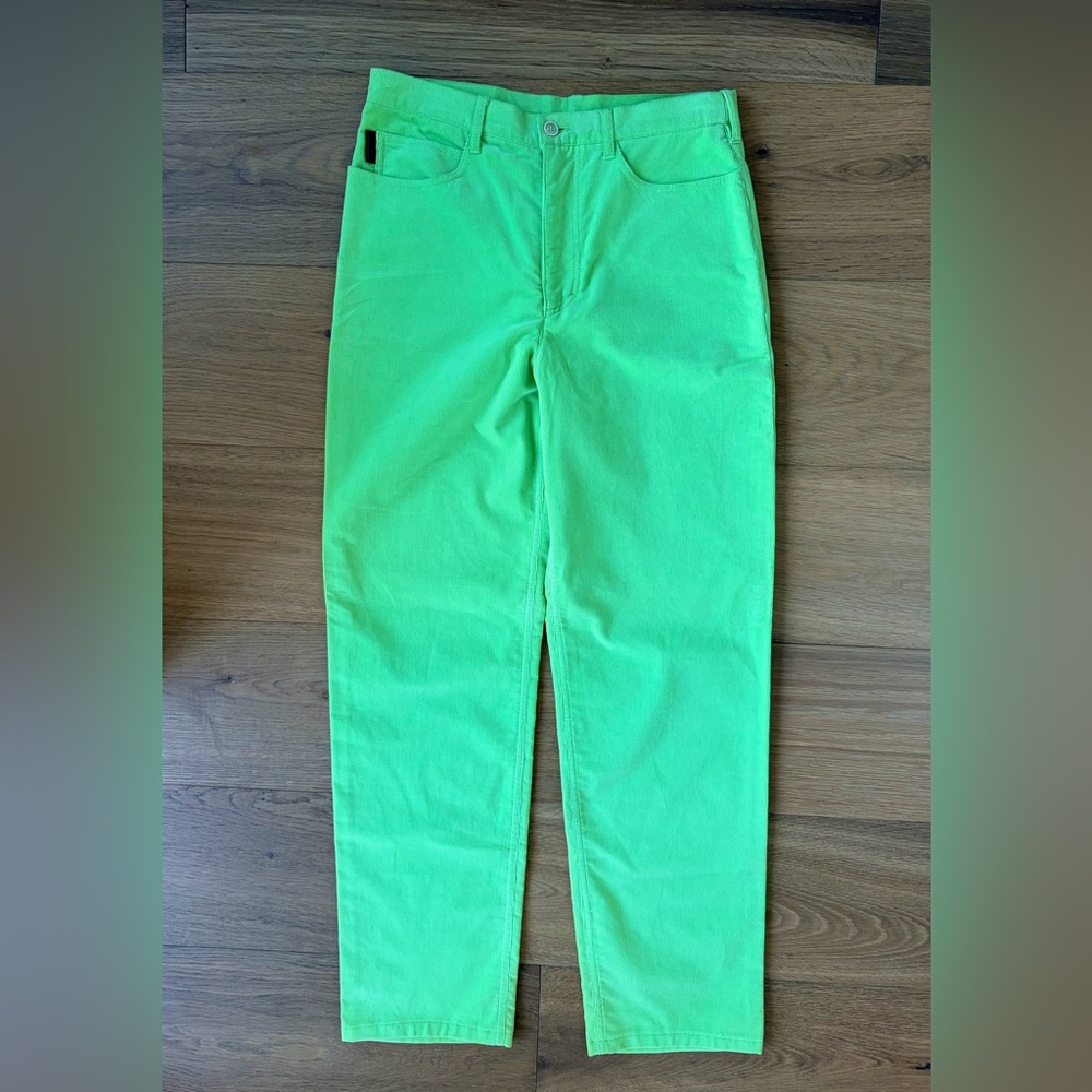 Bogner Pants Womens 8 Long Green Corduroy Cotton Euro Straight Leg Outdoor